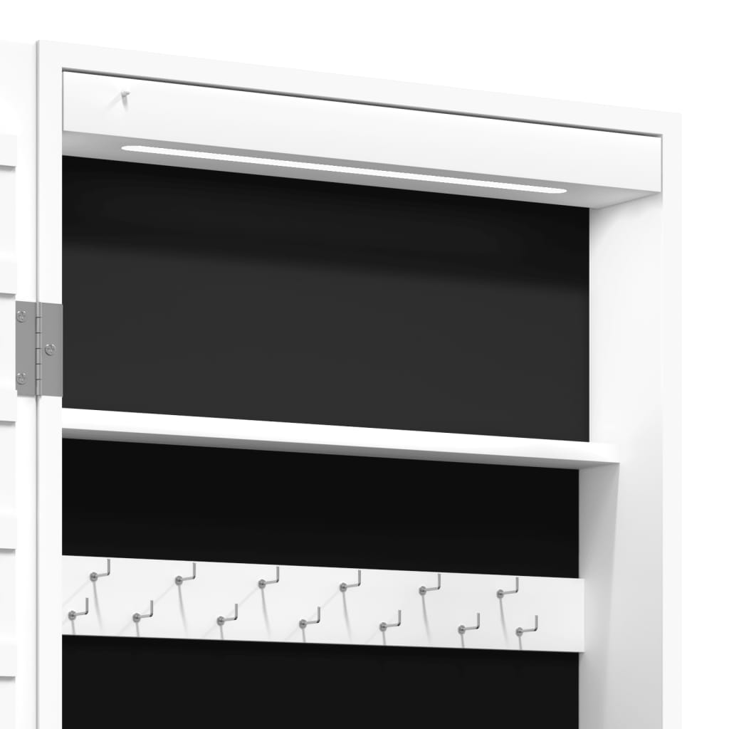 Mirror Jewellery Cabinet With Led Lights Wall Mounted