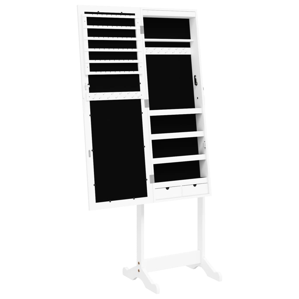 Mirror Jewellery Cabinet With Led Lights Free Standing