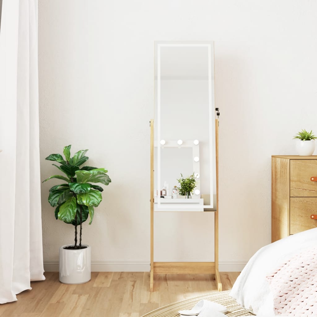 Mirror Jewellery Cabinet With Led Lights Free Standing