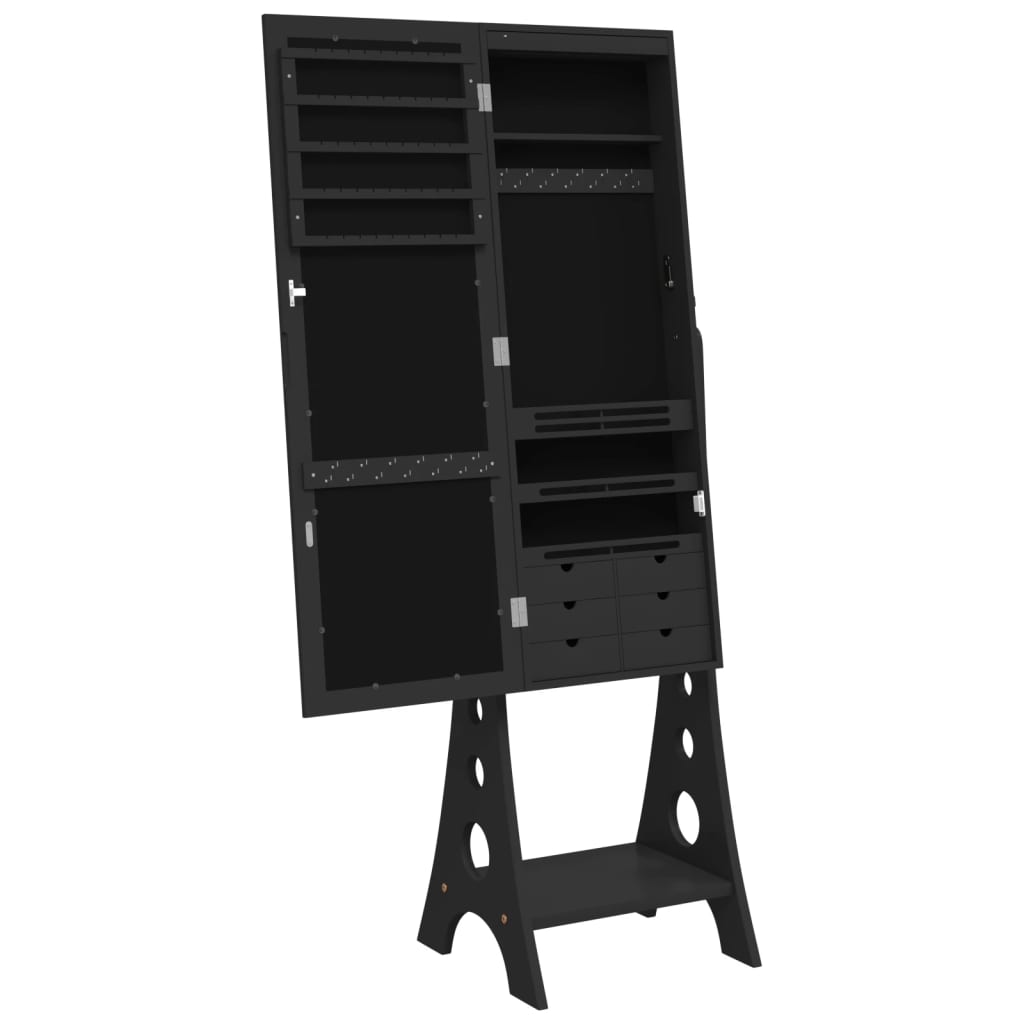 Mirror Jewellery Cabinet With Led Lights Free Standing