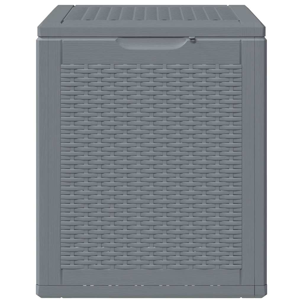 Garden Storage Box Grey PP Rattan 90 L