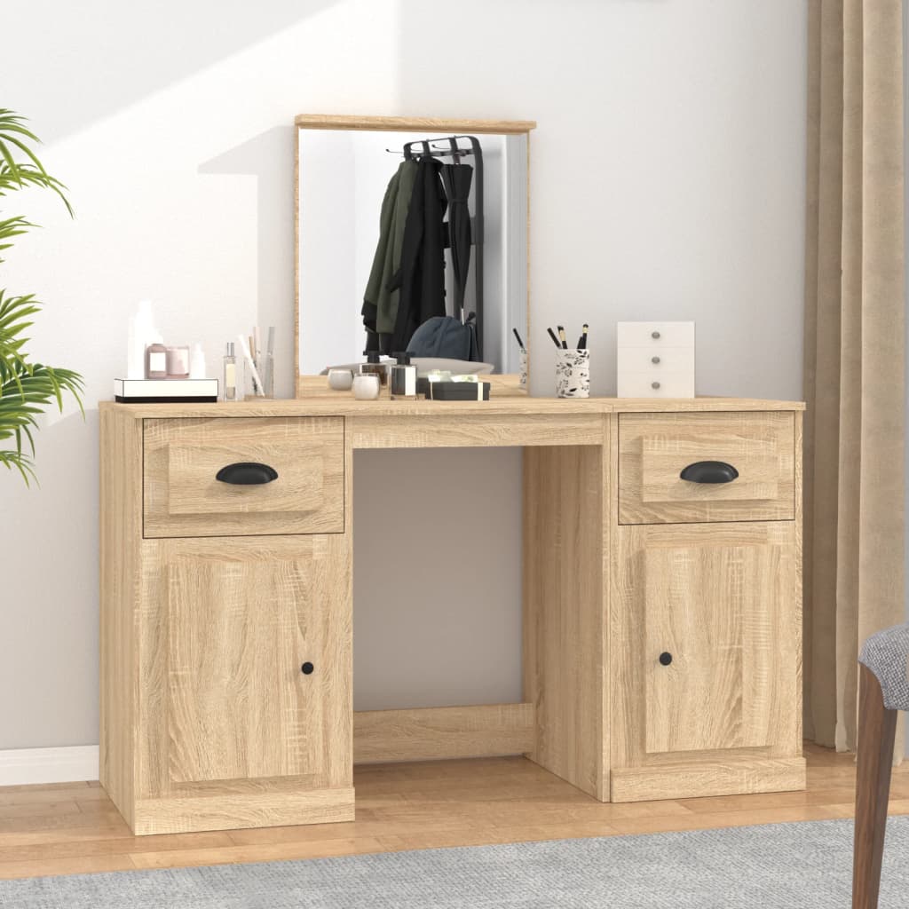 Dressing Table With Mirror 130X50X132.5 Cm