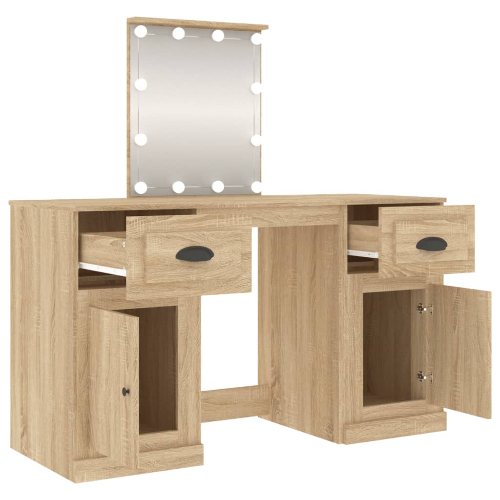 Dressing Table With Led 130X50X132.5 Cm