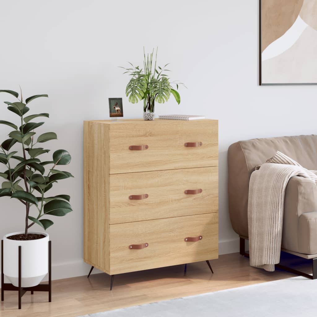 Chest of Drawers Sonoma Oak 69.5x34x90 cm Engineered Wood