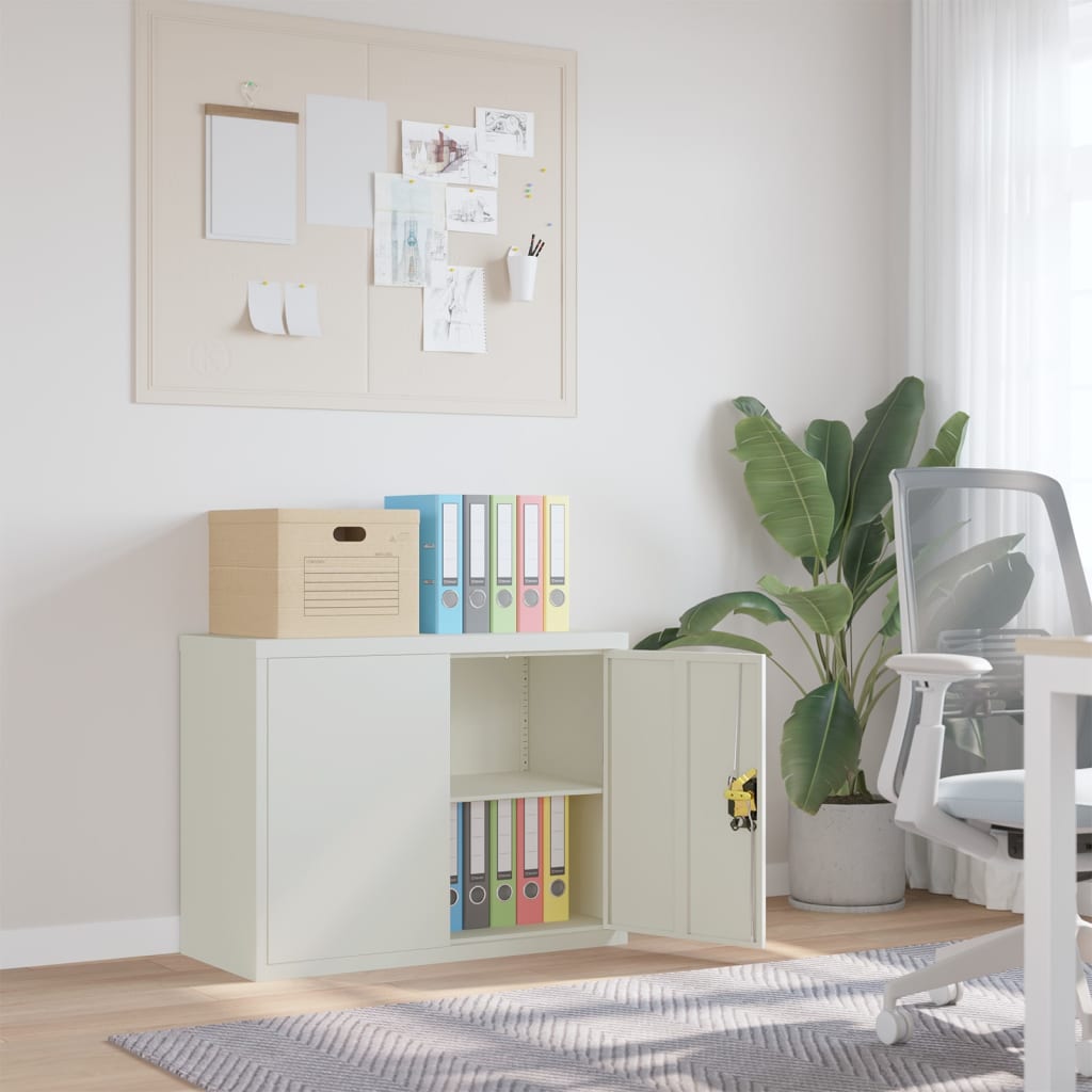 File Cabinet Light Grey 90x40x70 cm Steel