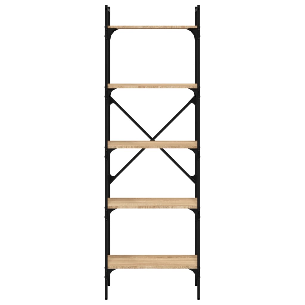 Bookcase 5-Tier Sonoma Oak 56x31.5x174 cm Engineered Wood