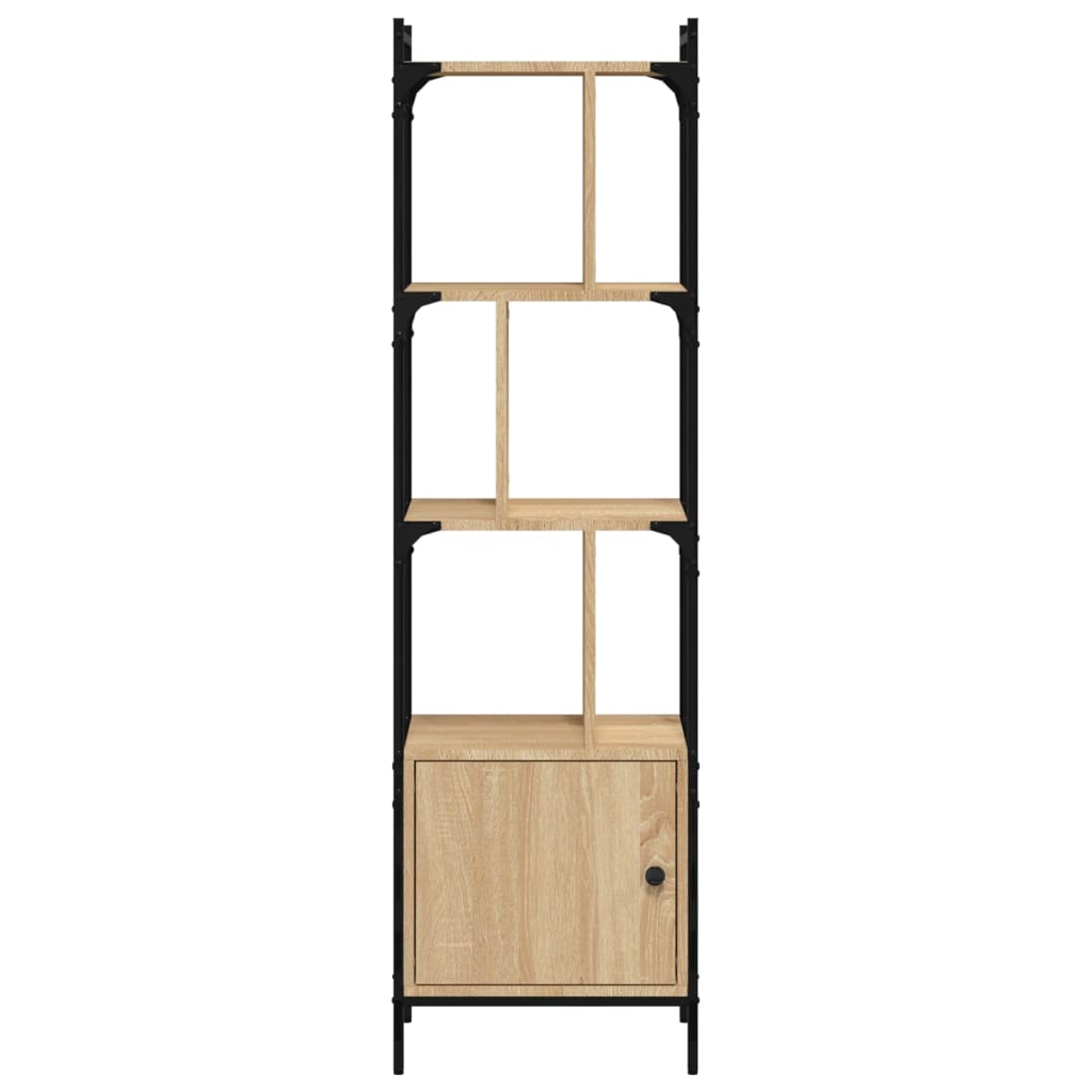 Bookcase with Door Sonoma Oak 44.5x30x154.5 cm Engineered Wood