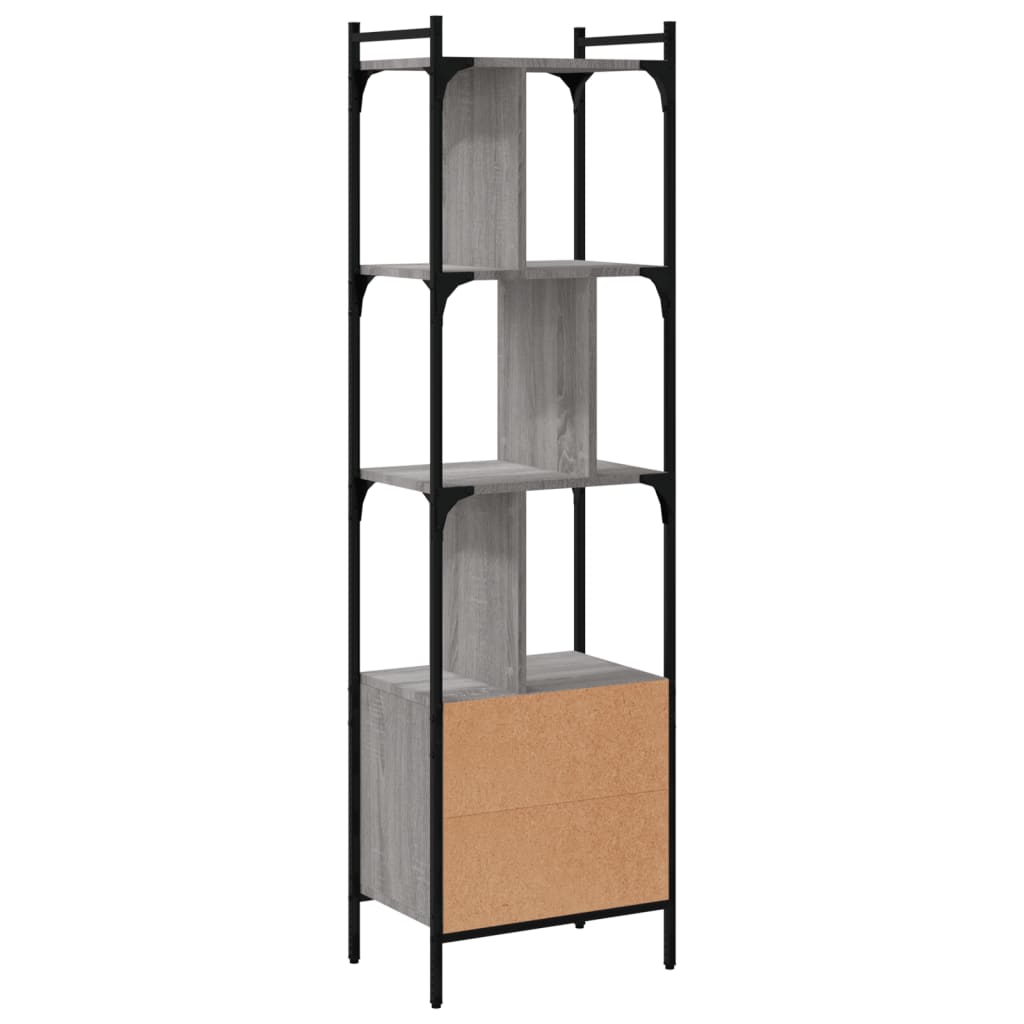 Bookcase with Door Grey Sonoma 44.5x30x154.5 cm Engineered Wood