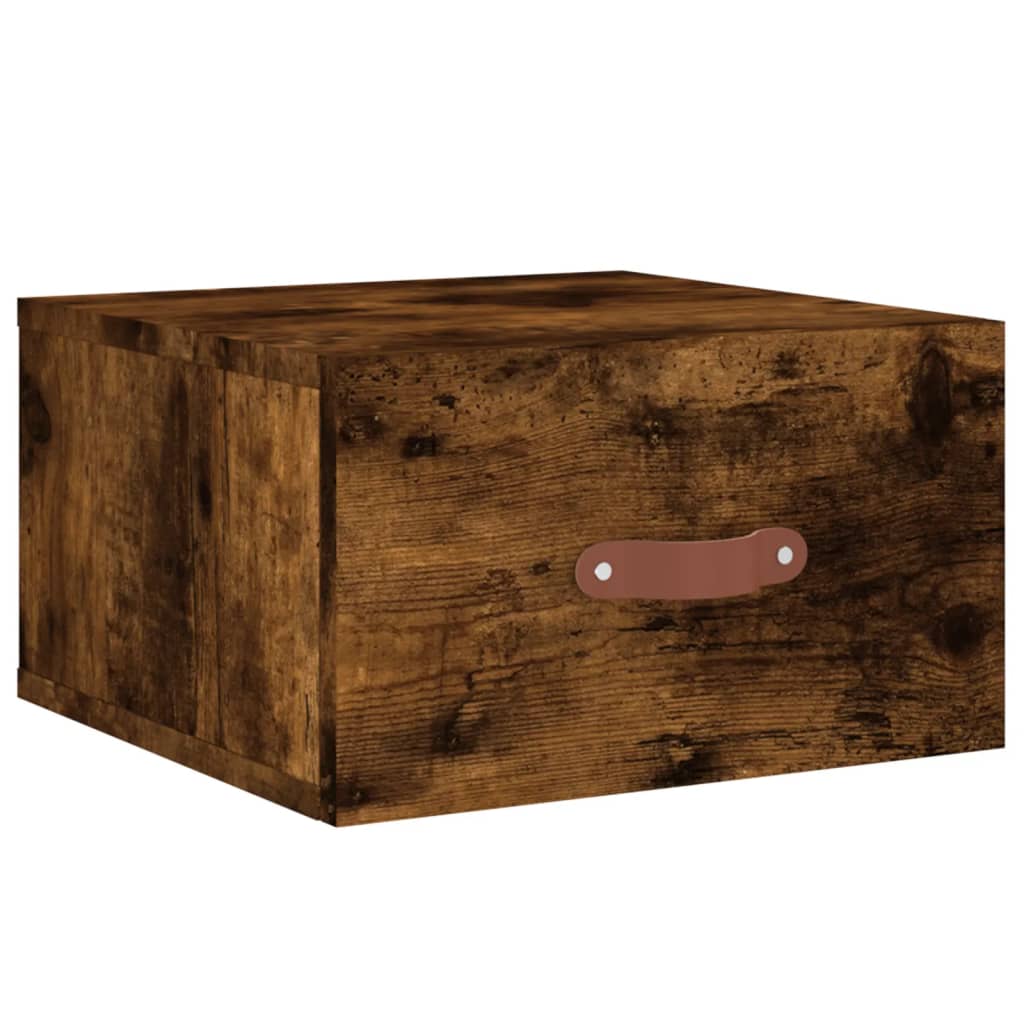 Wall-mounted Bedside Cabinet Smoked Oak 35x35x20 cm