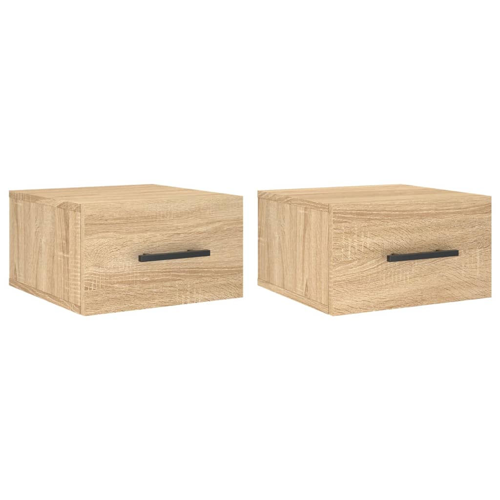Wall-mounted Bedside Cabinets 2 pcs Sonoma Oak 35x35x20 cm