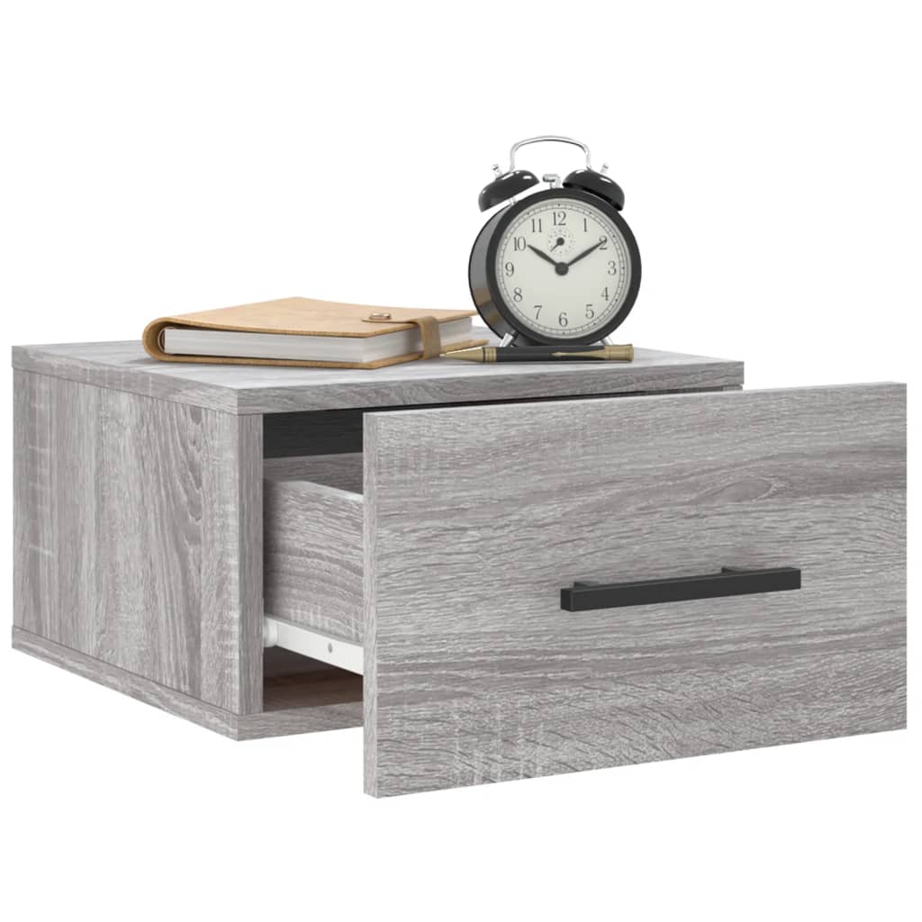 Wall-mounted Bedside Cabinet Grey Sonoma 35x35x20 cm