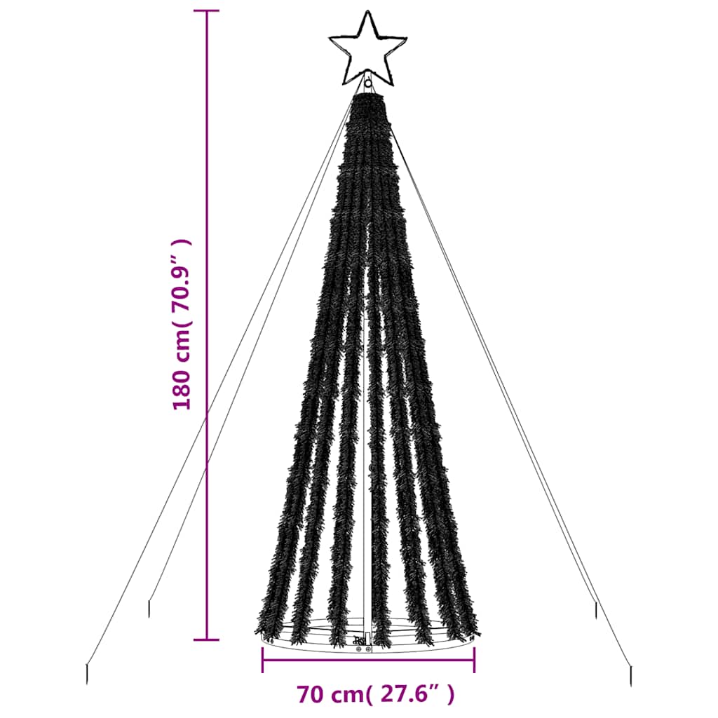 LED Christmas Tree 275 LEDs Colourful 180 cm