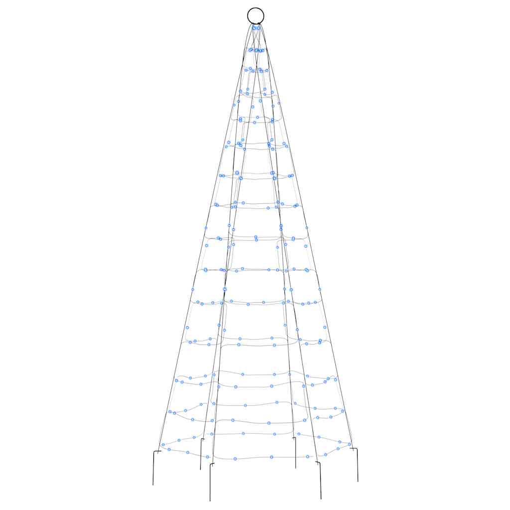 LED Christmas Tree on Flagpole 200 LEDs Blue 180 cm