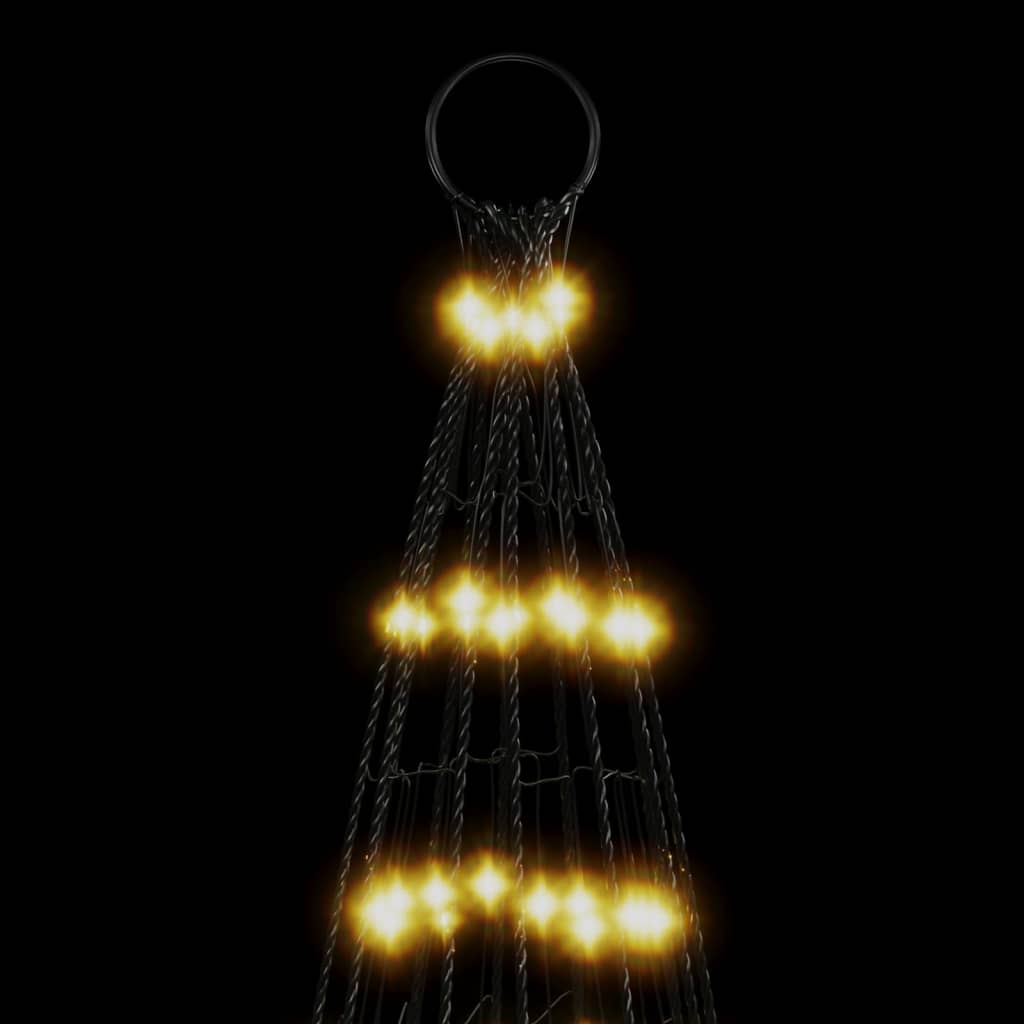 LED Christmas Tree on Flagpole 1534 LEDs Warm White 500 cm