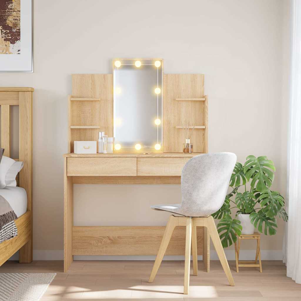 Dressing Table With Led Lights 96X40X142 Cm
