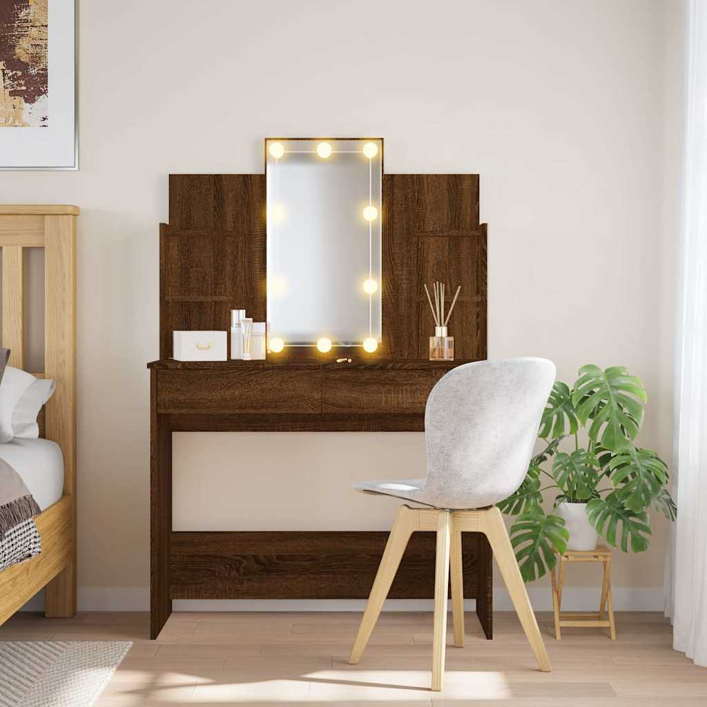Dressing Table With Led Lights 96X40X142 Cm