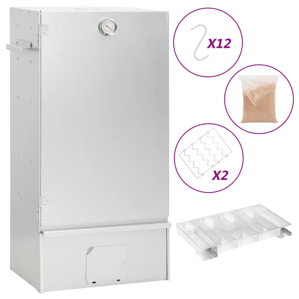 BBQ Oven Smoker with Cold Smoke Generator Galvanised Steel