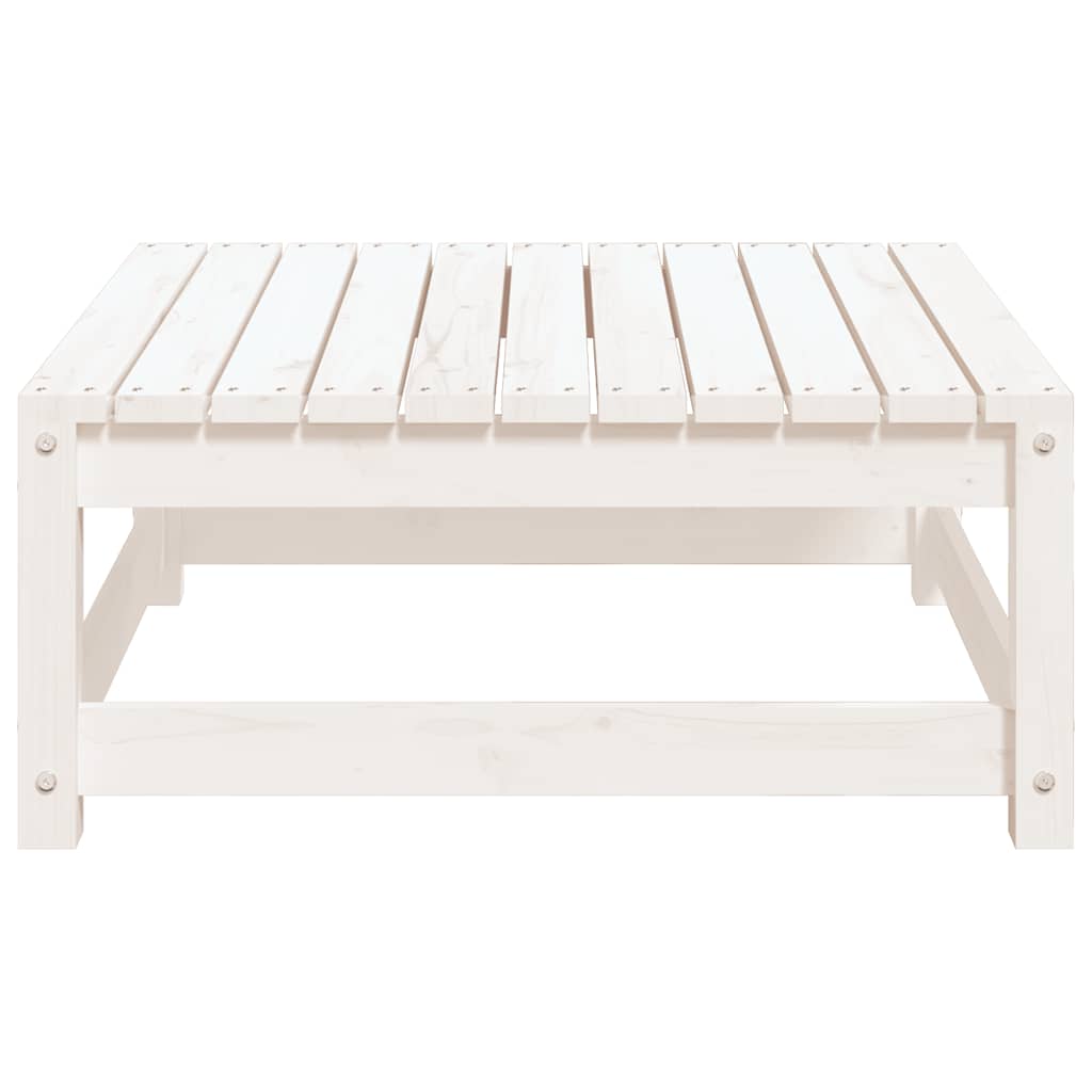 Garden Footstool White 70x70x30 cm Solid Wood Pine