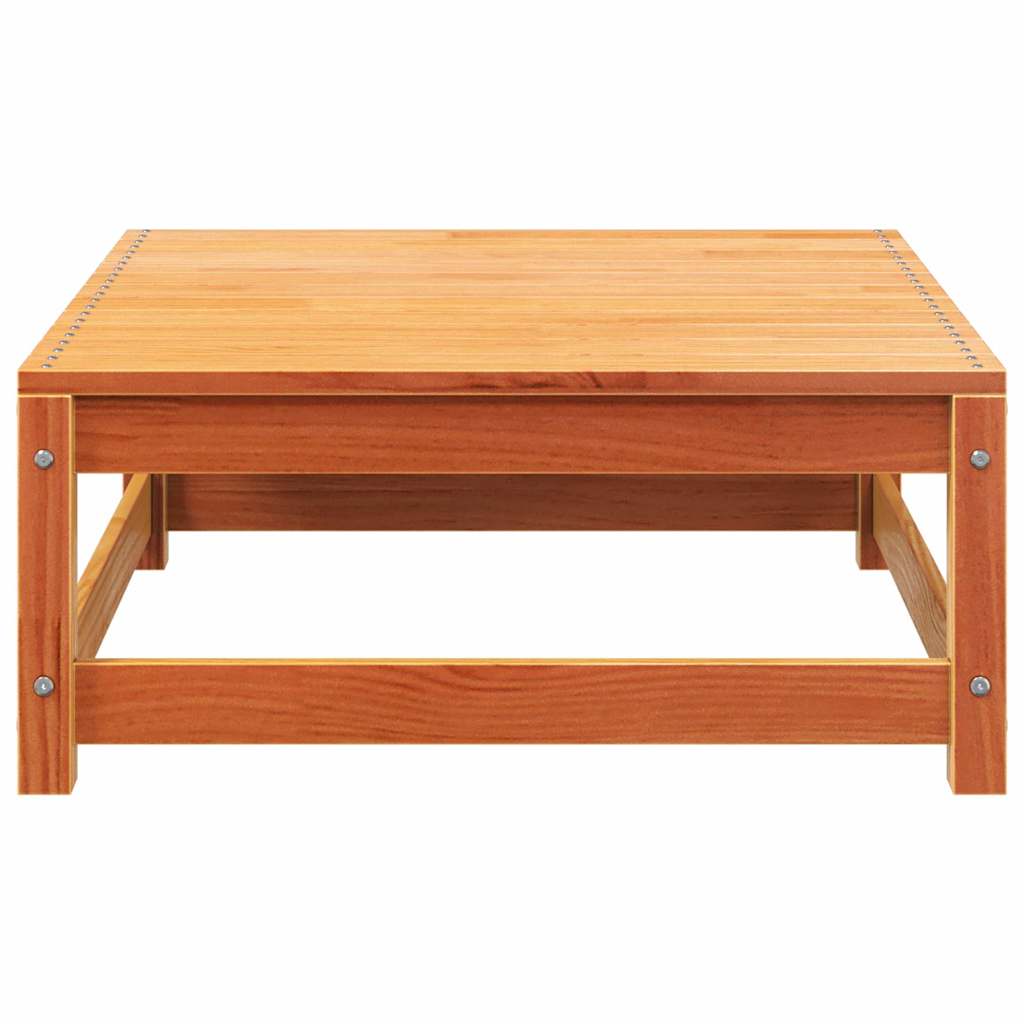 Garden Sofa Armless with Footstool Wax Brown Solid Wood Pine