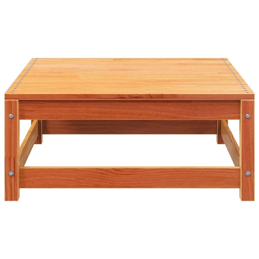 Garden Sofa with Footstool 2-Seater Wax Brown Solid Wood Pine