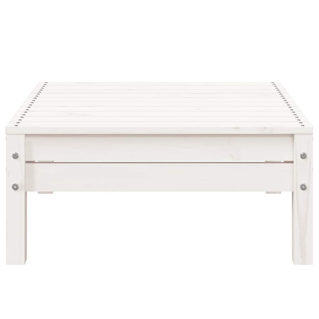 Garden Sofa 3-Seater with Footstool White Solid Wood Pine