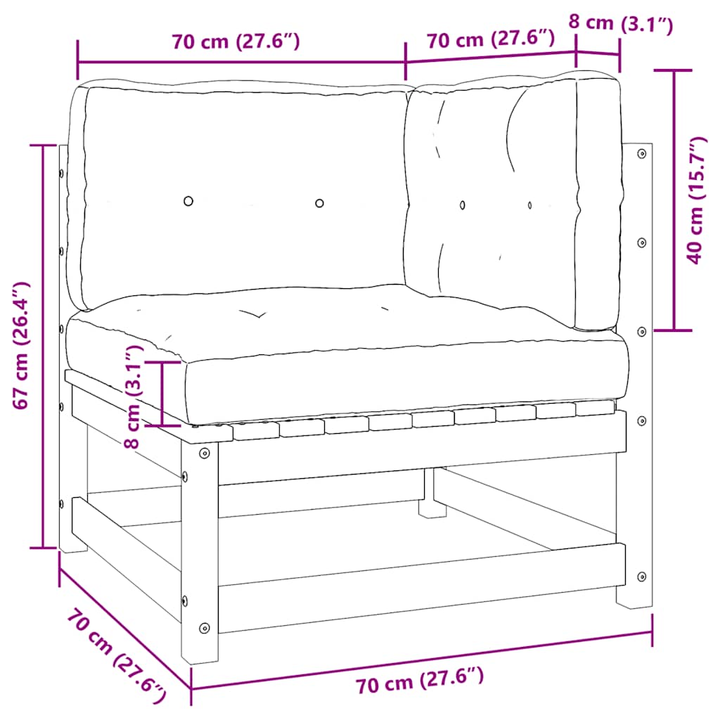 Garden Sofa Corner with Cushions Impregnated Wood Pine