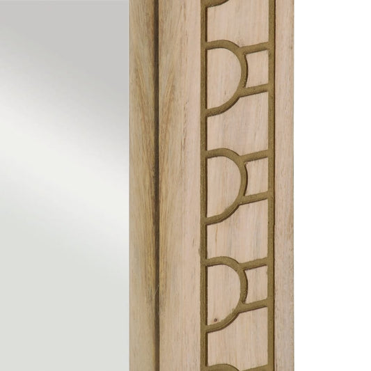 Bathroom Mirror 50X70X2.5 Cm Solid Wood Mango And Glass