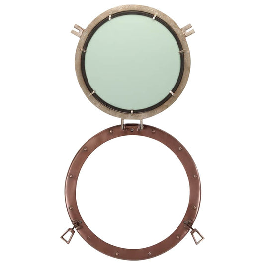 Porthole Mirror Wall Hanging Ø50 Cm Aluminium And Glass