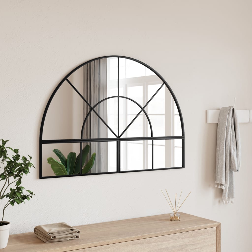 Wall Mirror Black Arch Iron