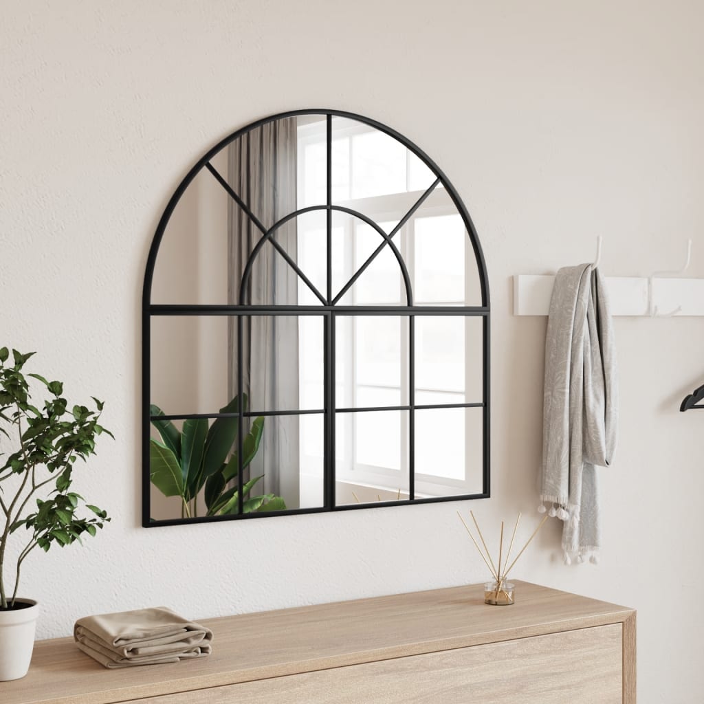 Wall Mirror Black Arch Iron