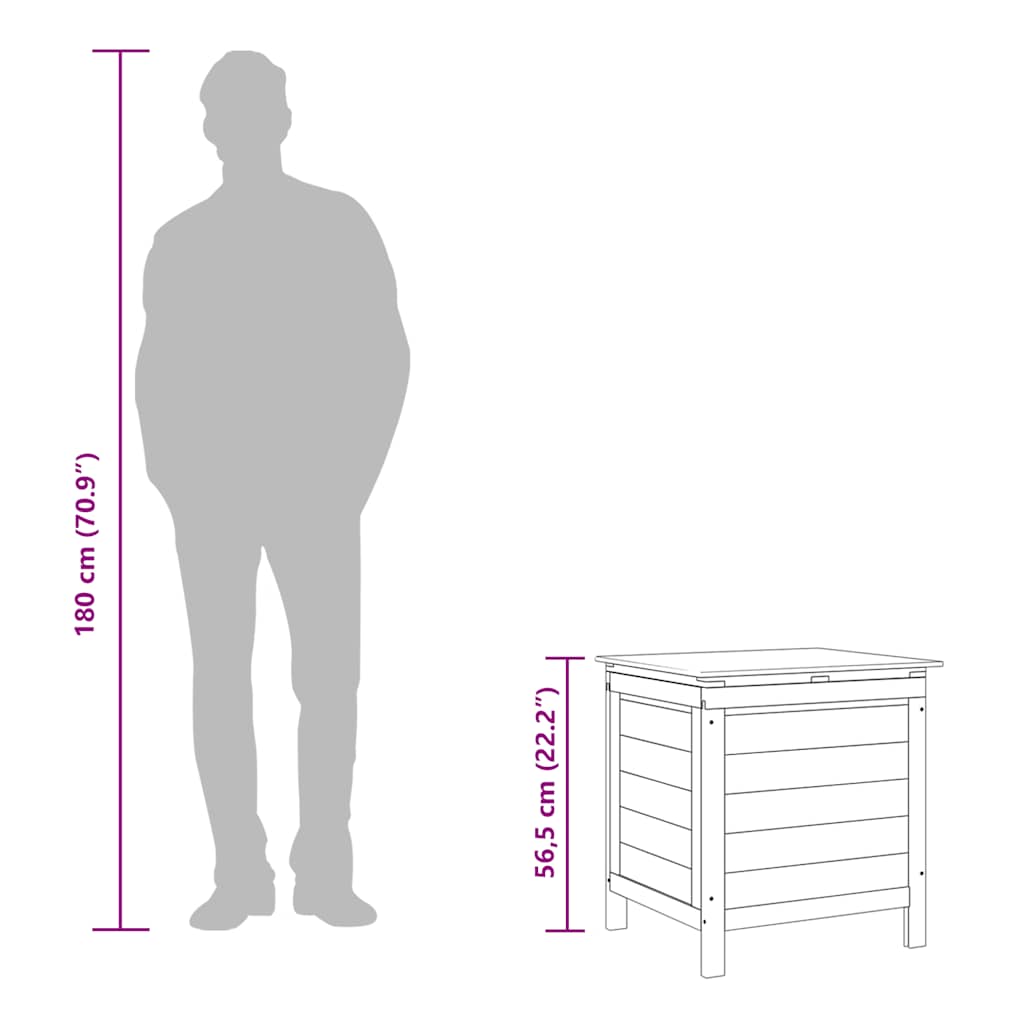 Garden Storage Box 50x49x56.5 cm Solid Wood Fir