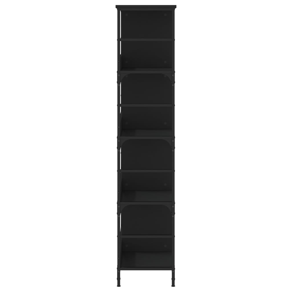 Bookshelf Black 78.5x33x153 cm Engineered Wood