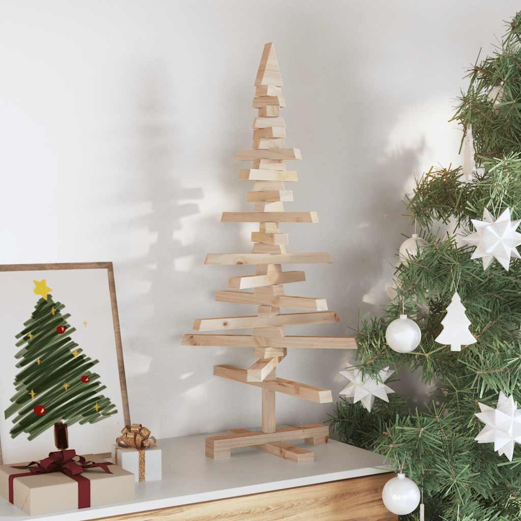 Wooden Christmas Tree for Decoration 90 cm Solid Wood Pine