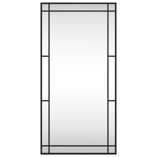 Wall Mirror Black Rectangle Iron