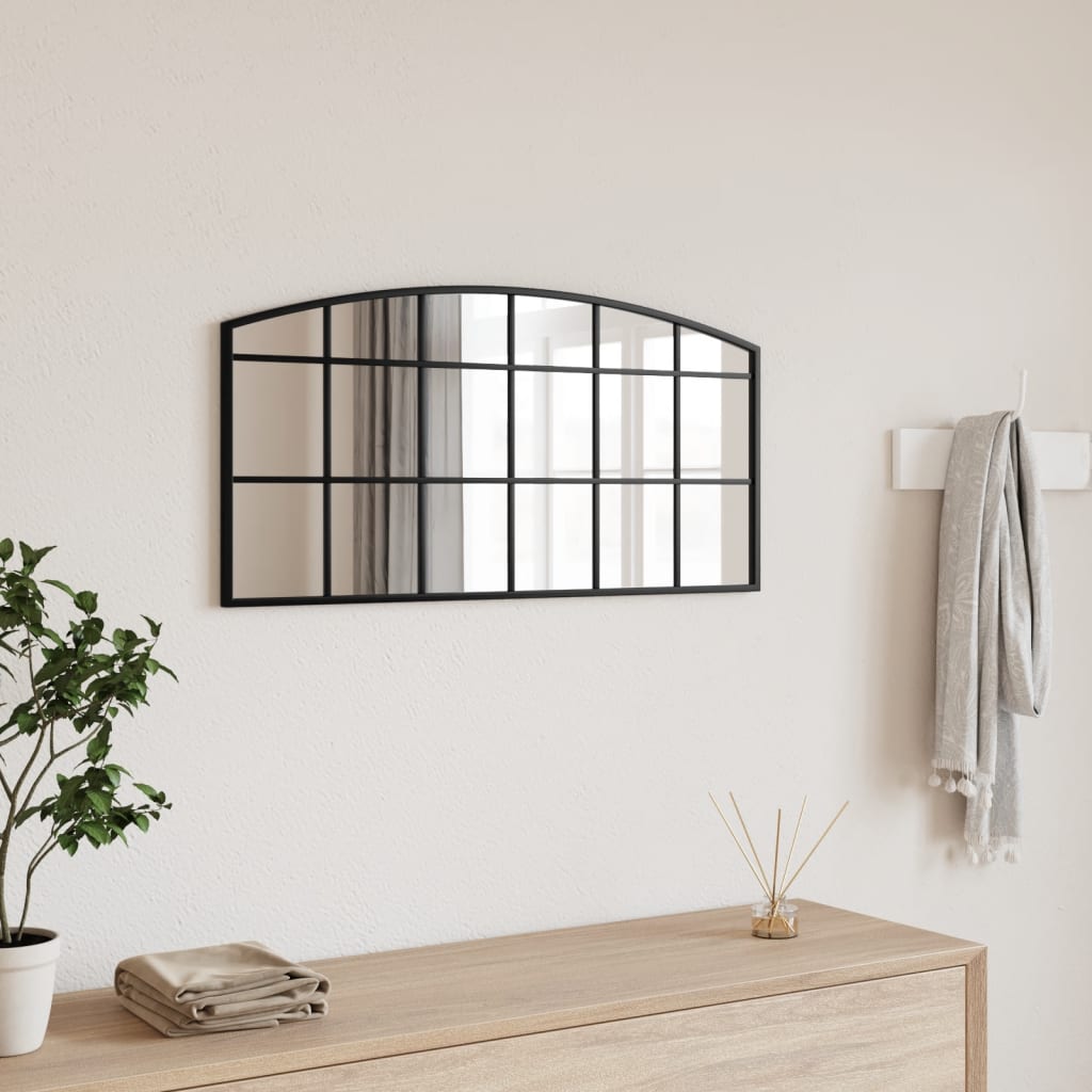 Wall Mirror Black Arch Iron