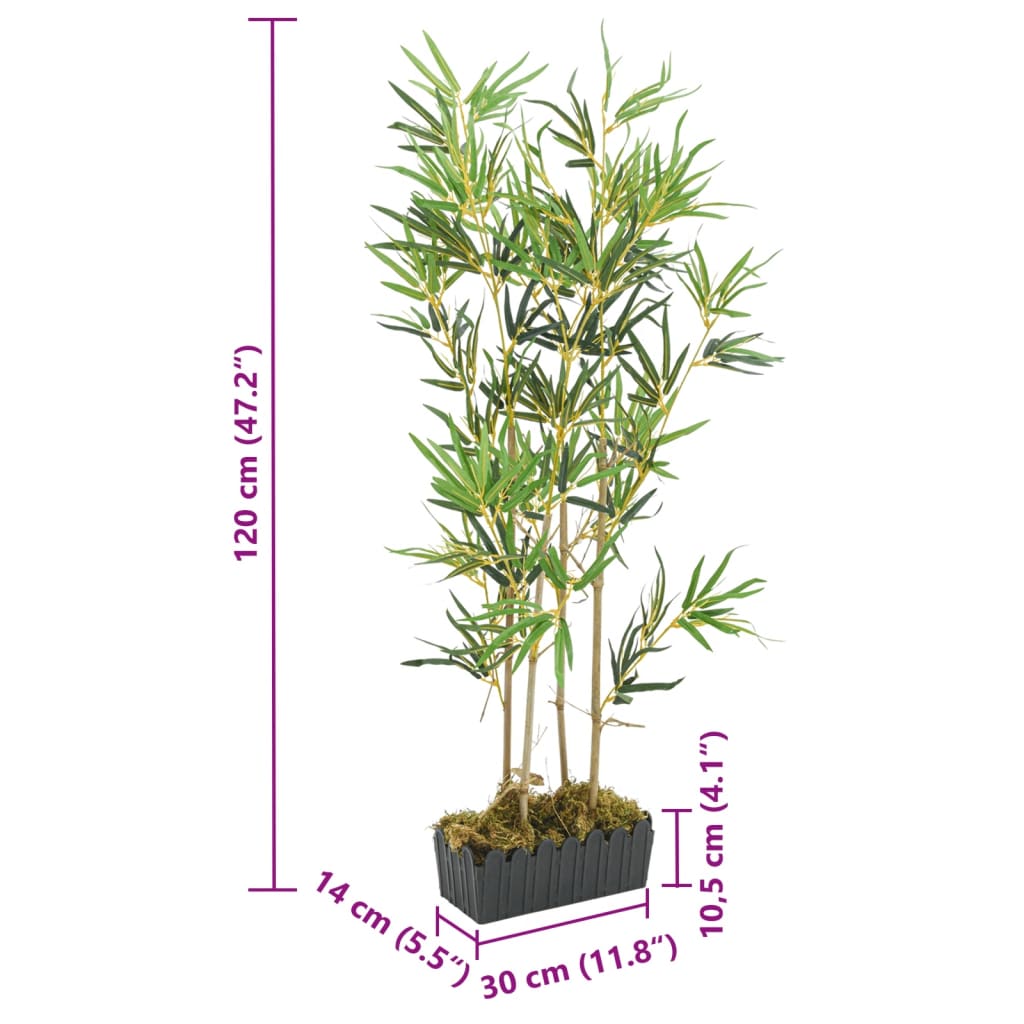 Artificial Bamboo Tree 552 Leaves 120 cm Green