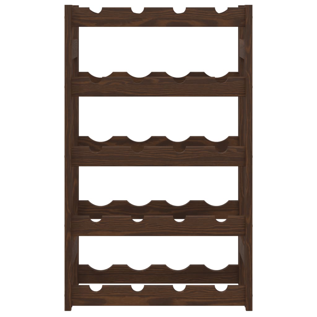 Wine Rack for 20 Bottles Brown Solid Wood Pine