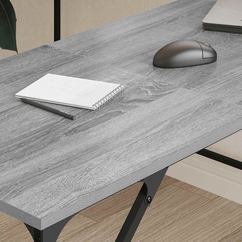 Desk Grey Sonoma 149x149x75 cm Engineered Wood