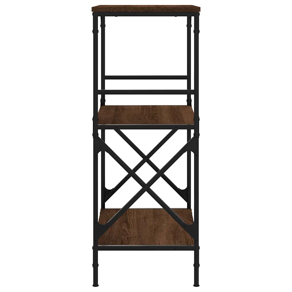 Bookcase 3-Tier Brown Oak 59x35x90.5 cm Engineered Wood