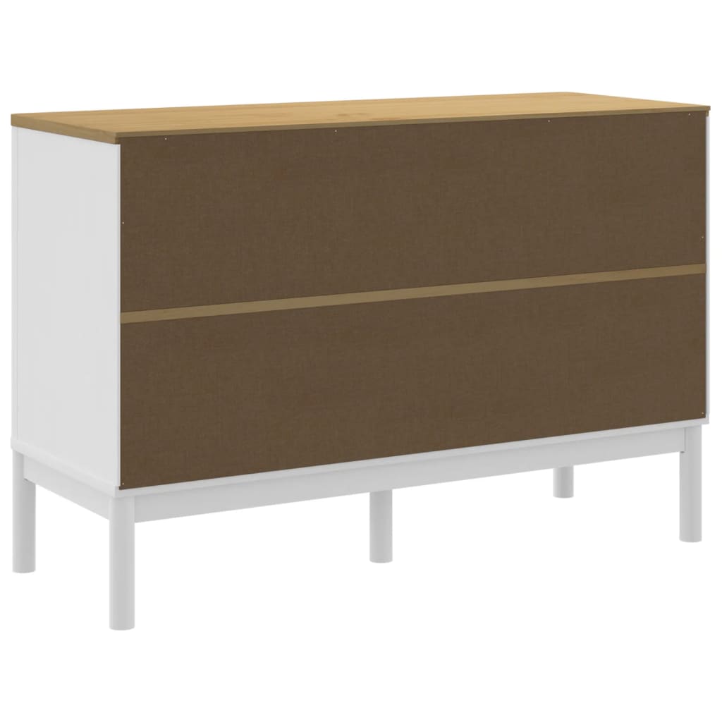 Chest of Drawers FLORO White Solid Wood Pine