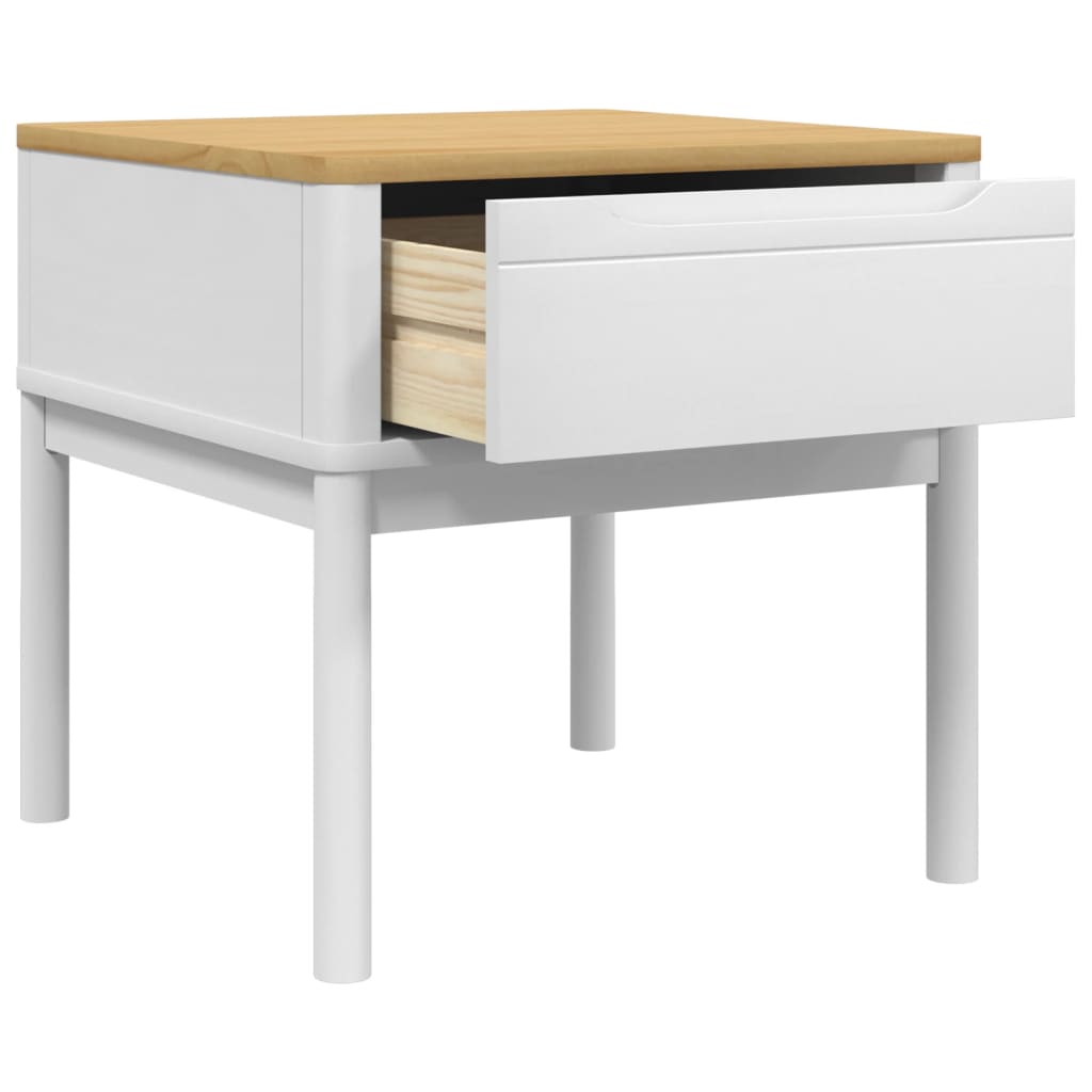 Lamp Table FLORO White 55x55x54 cm Solid Wood Pine