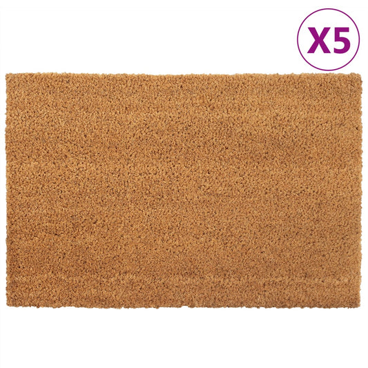 Door Mats 5 Pcs Natural Tufted Coir