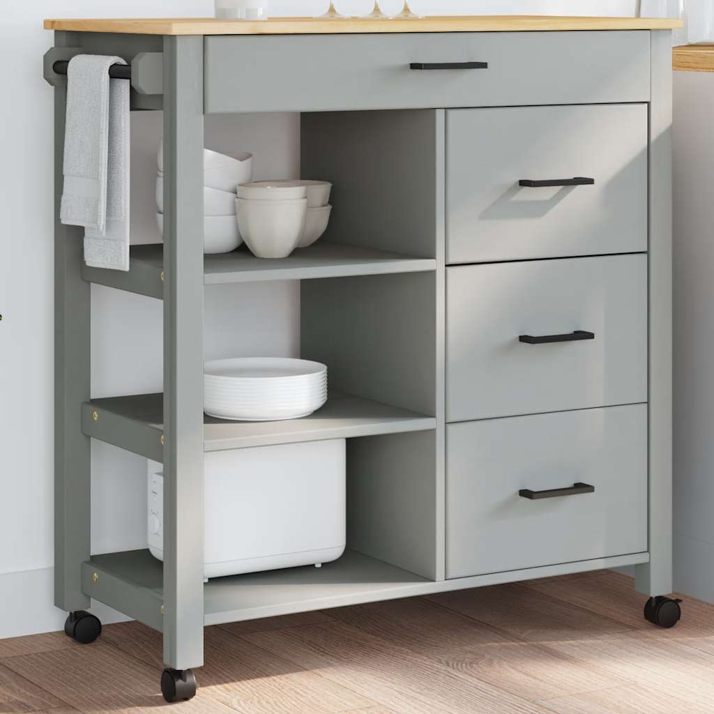 Kitchen Trolley MONZA 84x40x88.5 cm Solid Wood Pine