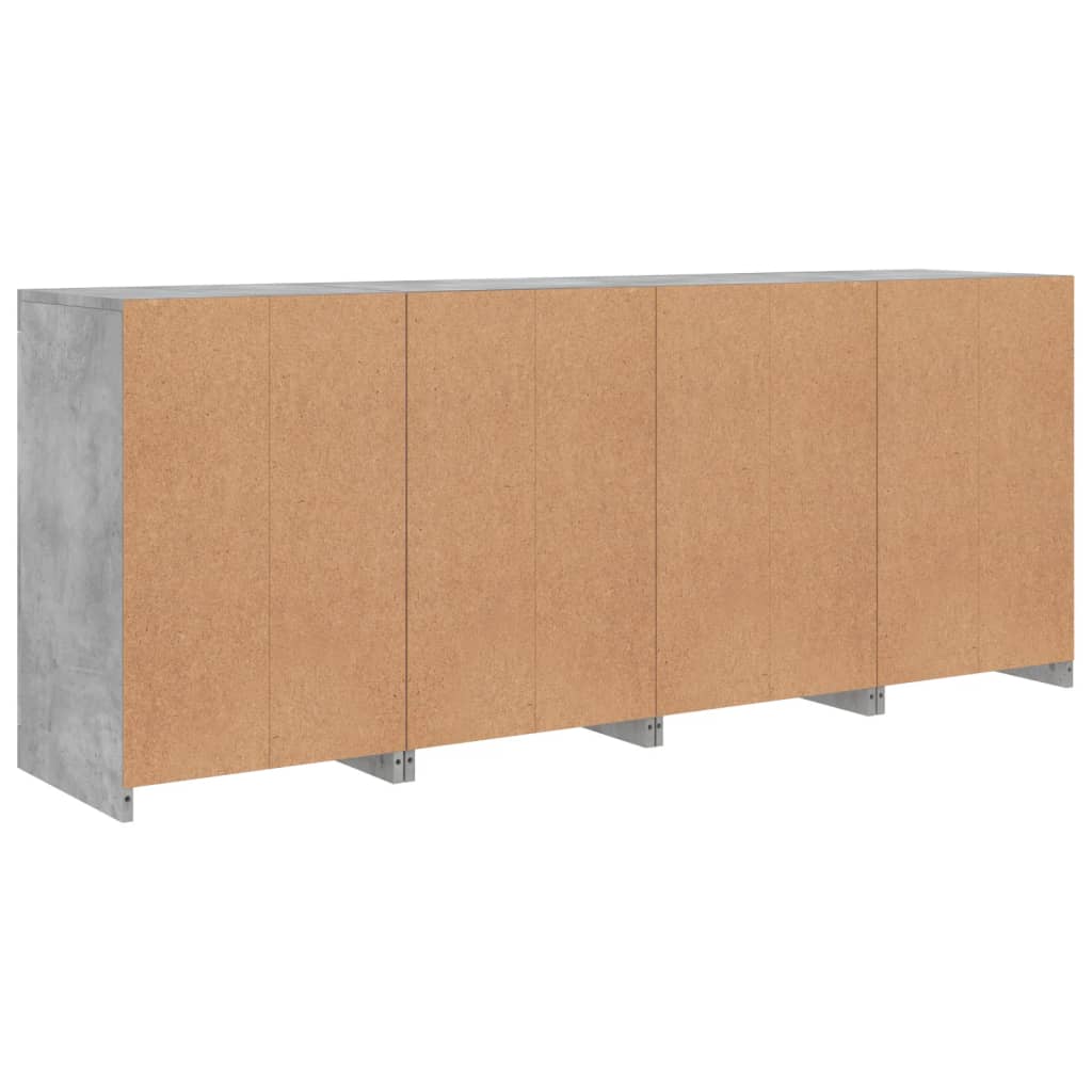 Sideboard with LED Lights Concrete Grey 164x37x67 cm