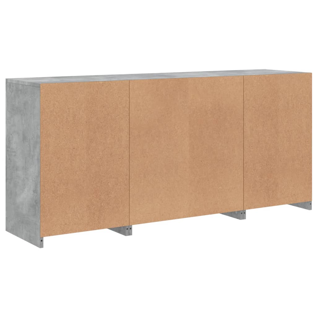 Sideboard with LED Lights Concrete Grey 142.5x37x67 cm