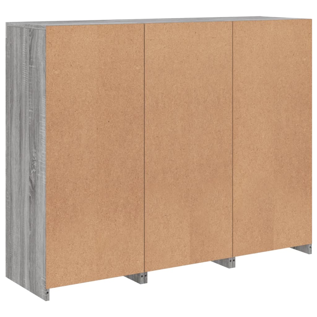 Sideboards with LED Lights 3 pcs Grey Sonoma Engineered Wood