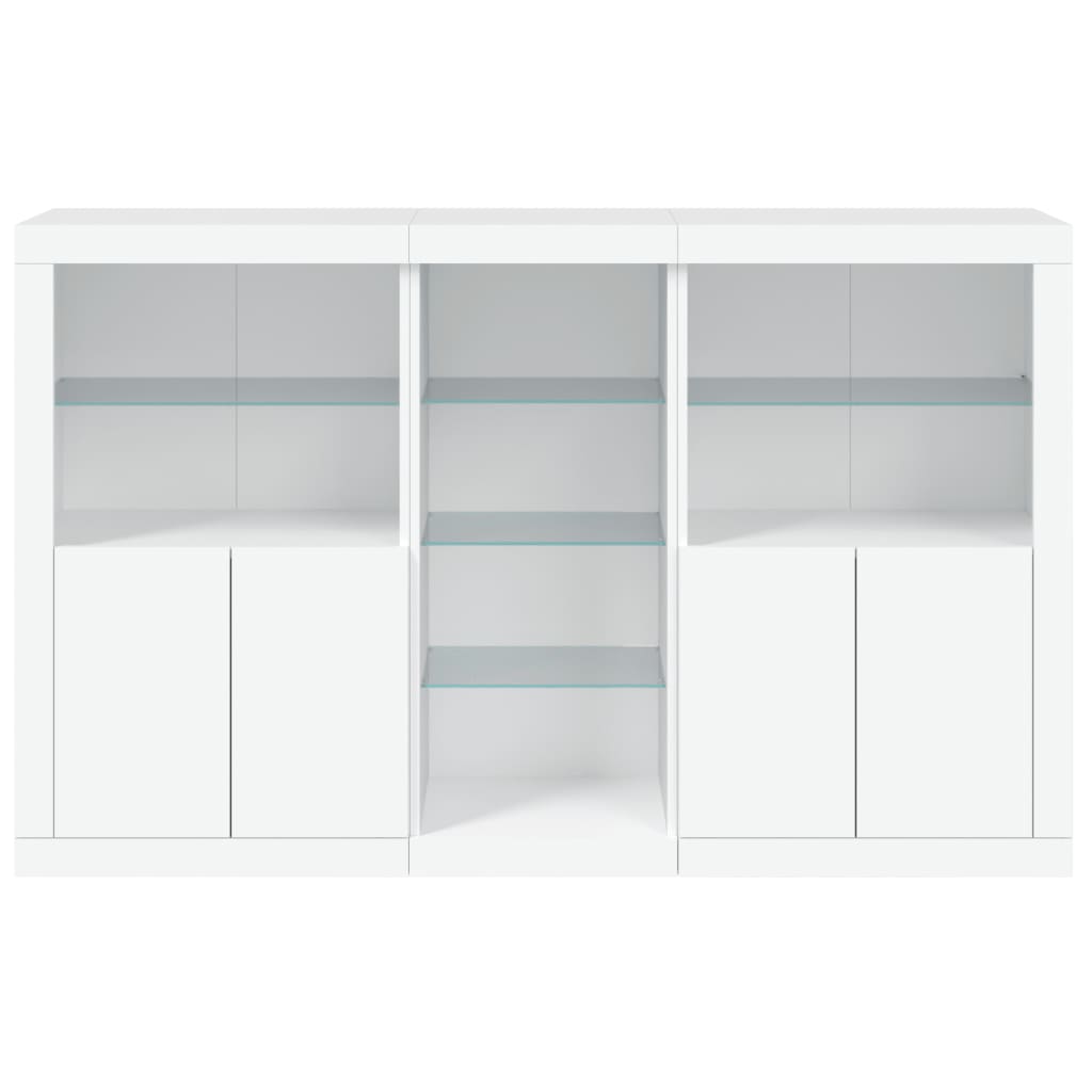 Sideboard with LED Lights White 162x37x100 cm