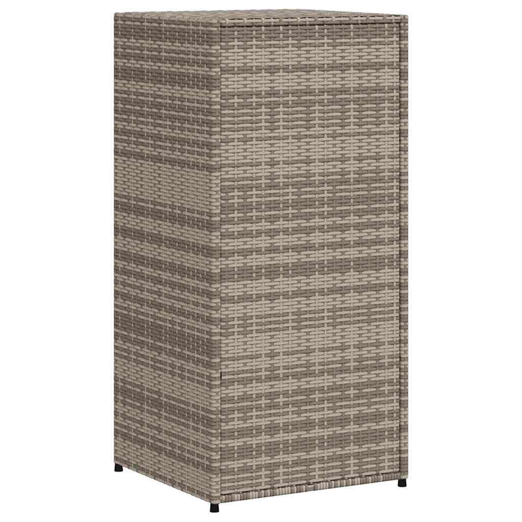 Garden Storage Cabinet Grey 55x55x111 cm Poly Rattan