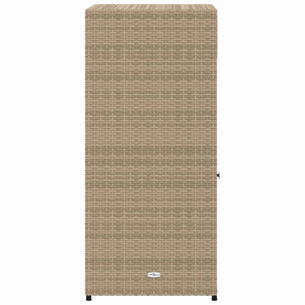 Garden Storage Cabinet Beige 55x55x111 cm Poly Rattan