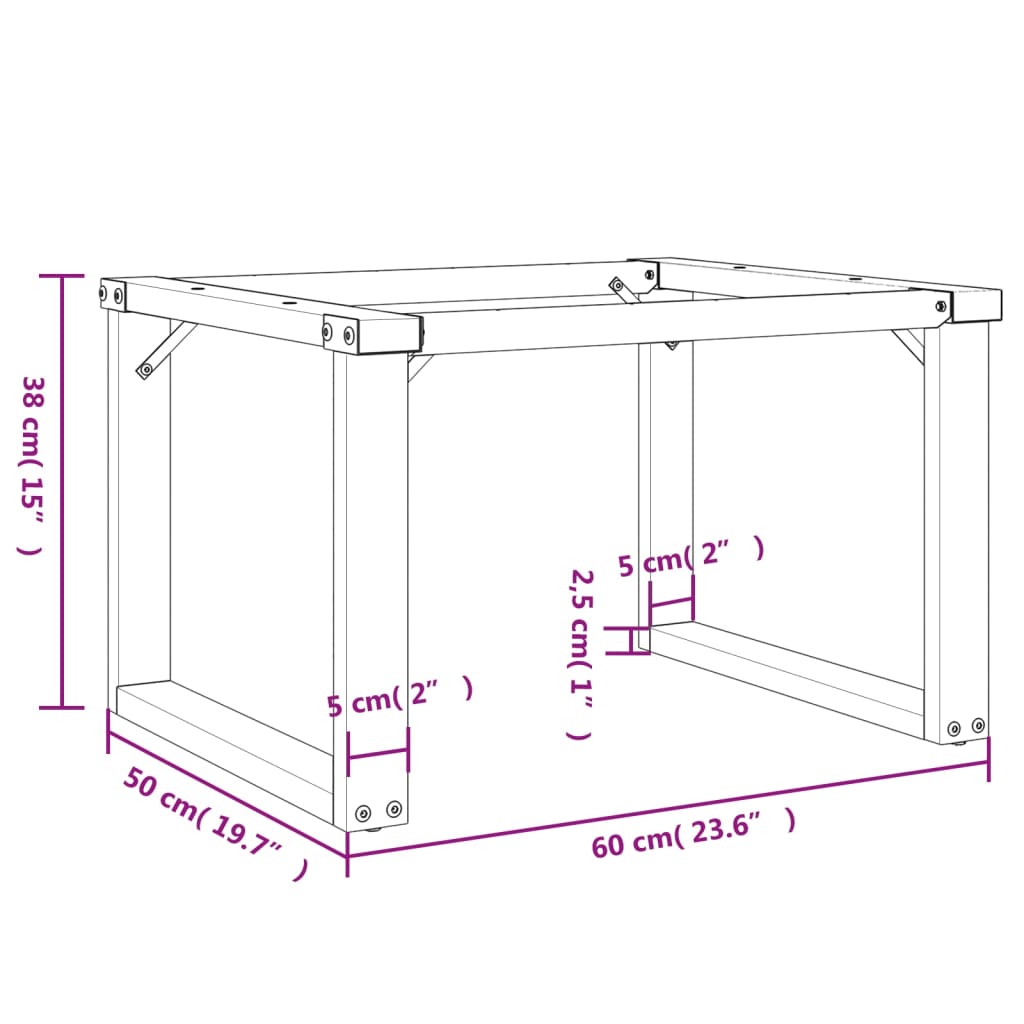 Coffee Table Legs O-Frame 60X50X38 Cm Steel